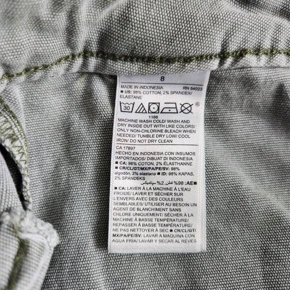 Old Navy Sky High Straight Cargo Carpenter Pants Women’s 8 Army Green Preppy - Picture 5 of 12